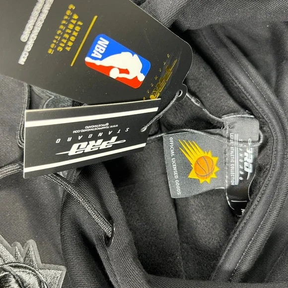 PRO STANDARD Phoenix Suns NBA Luxury Athletic Black Cropped Hoodie Size M - Picture 5 of 13